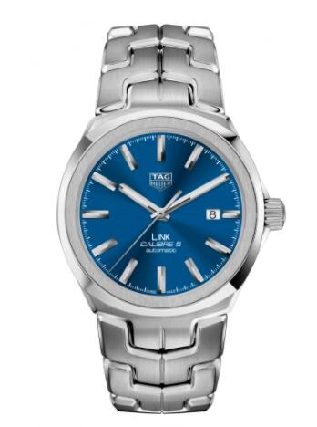 Replica TAG Heuer Link Calibre 5 41 Stainless Steel Blue Bracelet Watch WBC2112.BA0603