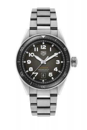 TAG Heuer Autavia Isograph Calibre 5 Stainless Steel Black Bracelet Replica Watch WBE5110.EB0173