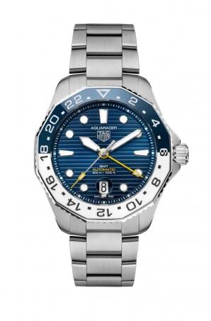TAG Heuer Aquaracer Professional 300 GMT Stainless Steel Blue Bracelet Replica Watch WBP2010.BA0632
