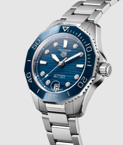 TAG Heuer Aquaracer Professional 300 36 Stainless Steel Blue Bracelet Replica Watch WBP231B.BA0618