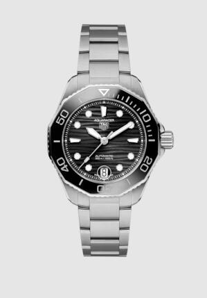 TAG Heuer Aquaracer Professional 300 36 Stainless Steel Black Bracelet Replica Watch WBP231D.BA0626