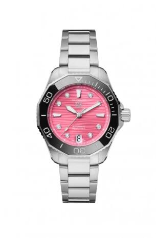 TAG Heuer Aquaracer Professional 300 36 Stainless Steel Pink Bracelet Replica Watch WBP231J.BA0618