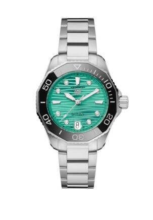 TAG Heuer Aquaracer Professional 300 36 Stainless Steel Turquoise - Diamond Bracelet Replica Watch WBP231K.BA0618